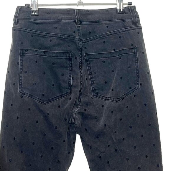 Ulla Johnson Prince Polka Dot Skinny Jeans Charcoal Gray Women’s Size 2 Cropped - Picture 8 of 15